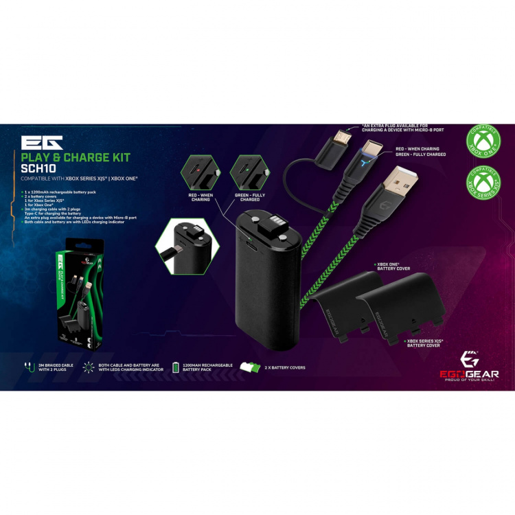 EgoGear Laddningssats SCH 10 för XBOX EgoGear Laddningssats SCH 10 för XBOX