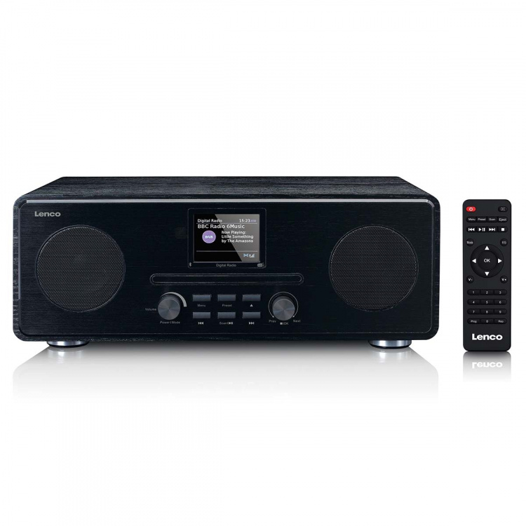 Lenco DAB+ FM-radio med CD MP3-spelare Bluetooth® Svart Lenco DAB+ FM-radio med CD MP3-spelare Bluetooth® Svart