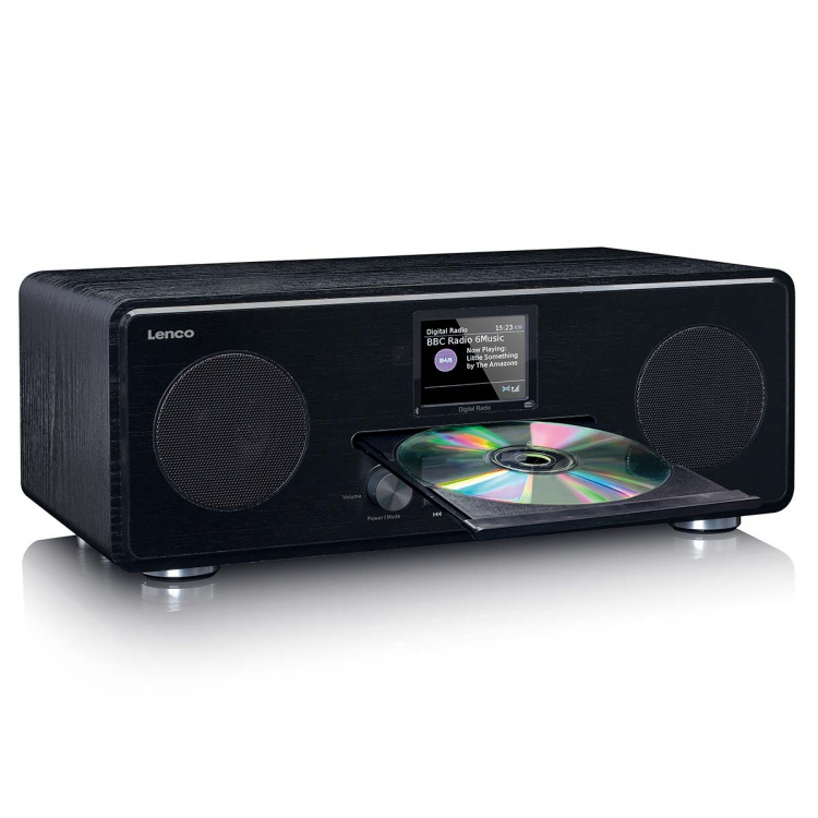 Lenco DAB+ FM-radio med CD MP3-spelare Bluetooth® Svart Lenco DAB+ FM-radio med CD MP3-spelare Bluetooth® Svart