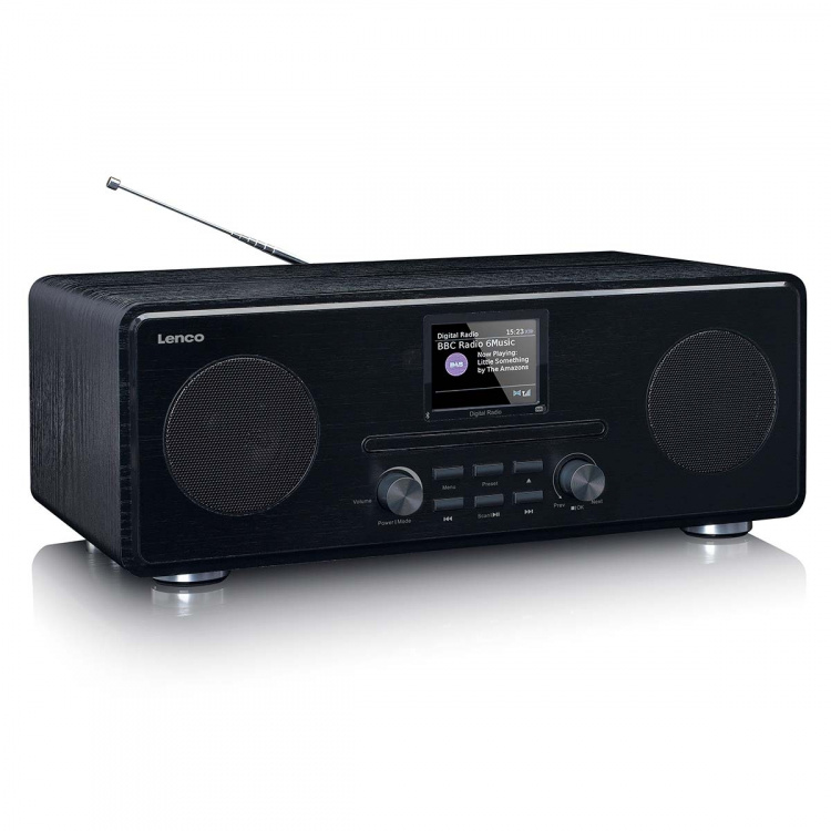 Lenco DAB+ FM-radio med CD MP3-spelare Bluetooth® Svart Lenco DAB+ FM-radio med CD MP3-spelare Bluetooth® Svart