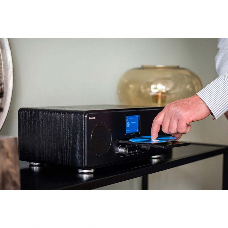 Lenco DAB+ FM-radio med CD MP3-spelare Bluetooth® Svart Lenco DAB+ FM-radio med CD MP3-spelare Bluetooth® Svart