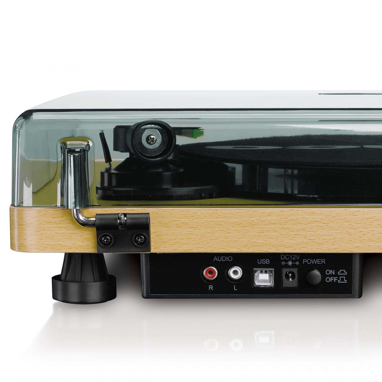 Lenco Skivspelare med autostopp och PC-kodning Wood