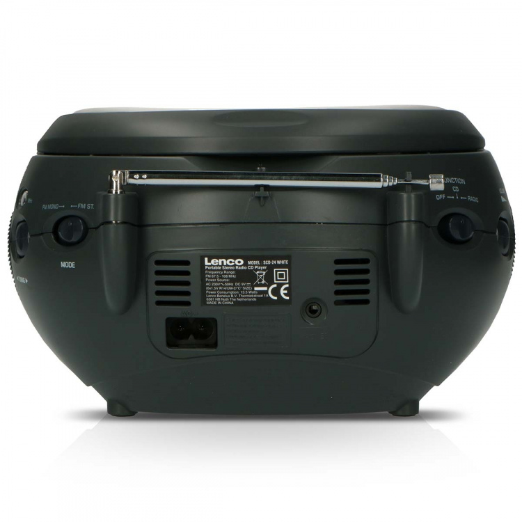 Lenco Bärbar stereo FM-radio med CD Vit