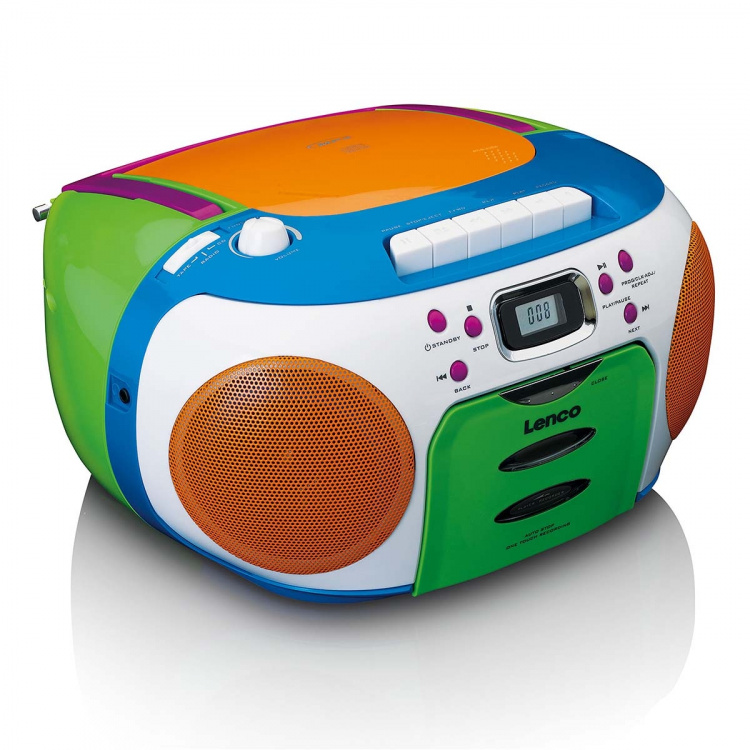 Lenco Bärbar radio med CD och kassett Kids Multi Colour Lenco Bärbar radio med CD och kassett Kids Multi Colour