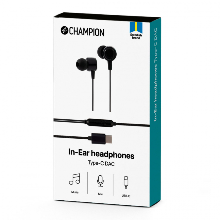 Champion In-Ear headphones USB-C Black Champion In-Ear headphones USB-C Black