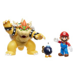 JAKKS Pacific Super Mario 4 tums figuruppsättning Mario vs Bowser