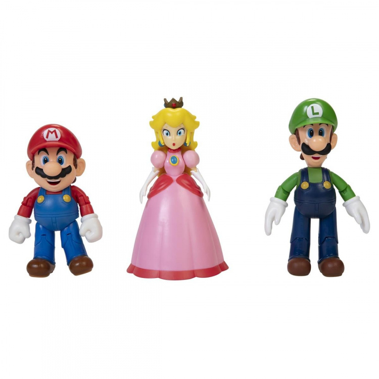 JAKKS Pacific Super Mario 4 tums figuruppsättning Mushroom Kingdom