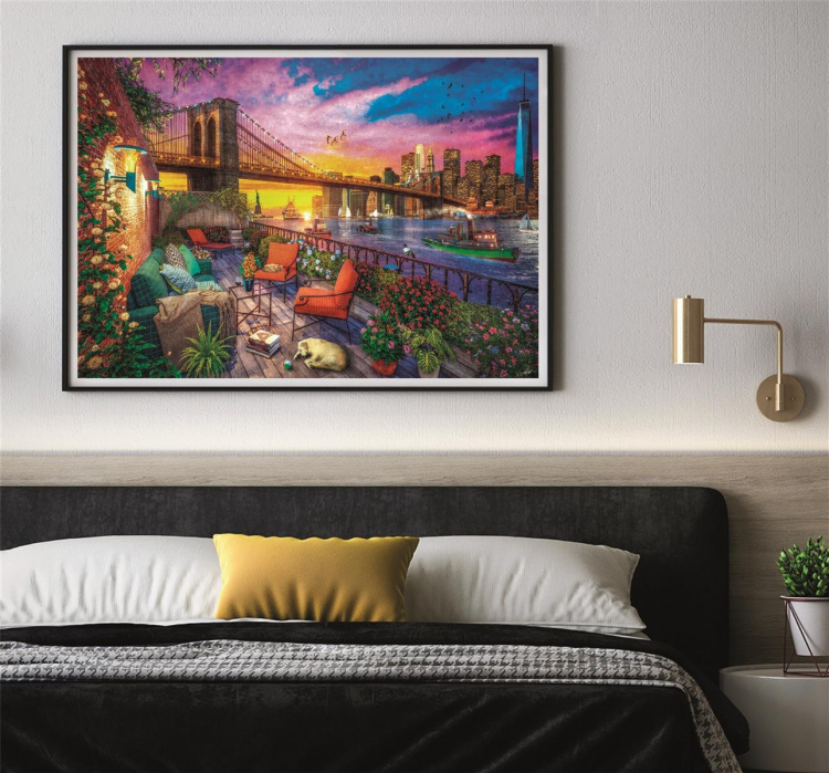 Clementoni 3000 st High Quality Collection Manhattan Balkong Solnedgång