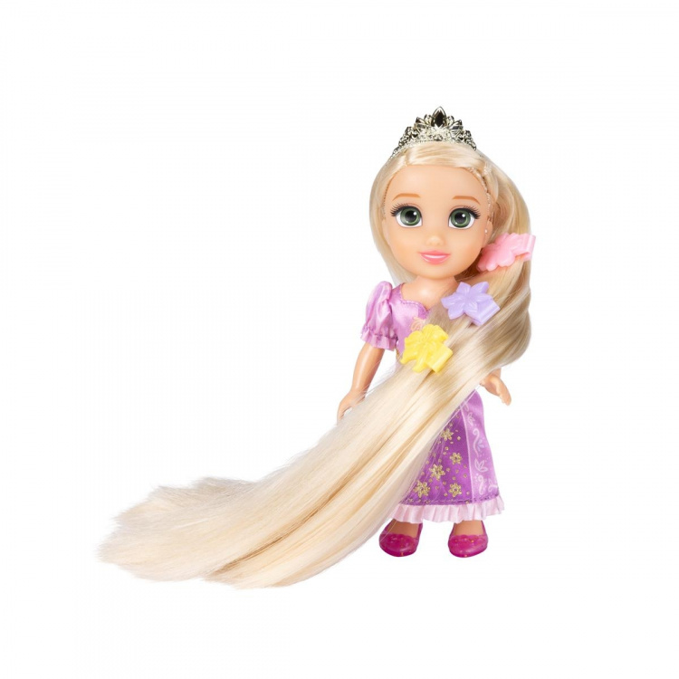 JAKKS Pacific Disney Princess 6 Inch Petite Doll med Extra Mode & Tillbehör Längsta håret Rapunzel