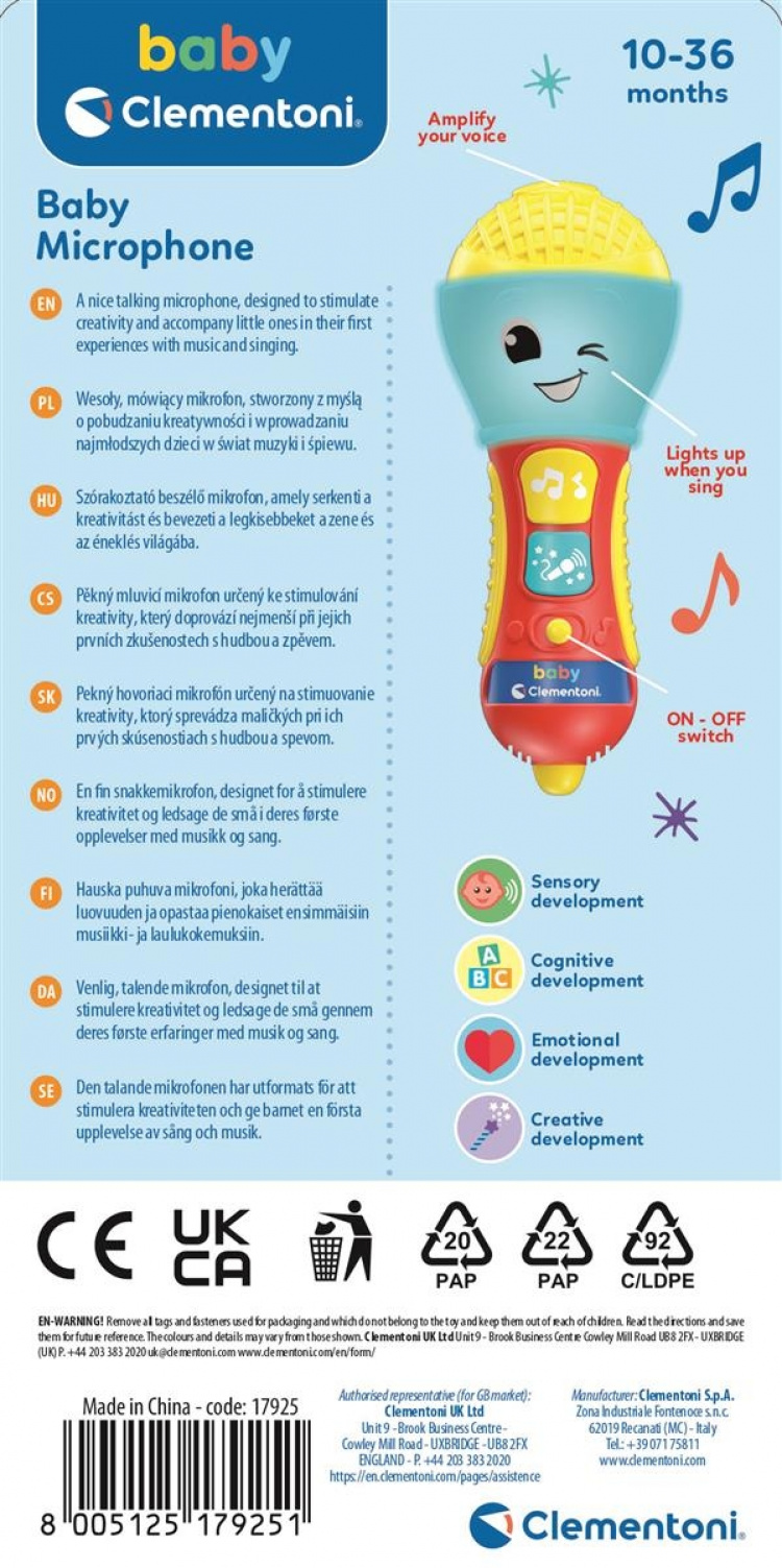 Clementoni Mikrofon för bebisar