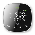 Nedis SmartLife luftkvalitetsmätare | Wi-Fi | Inkluderar display | Koldioxid (CO2) / Luftfuktighet / Temperatur | Android™ / IOS | Svart / Vit