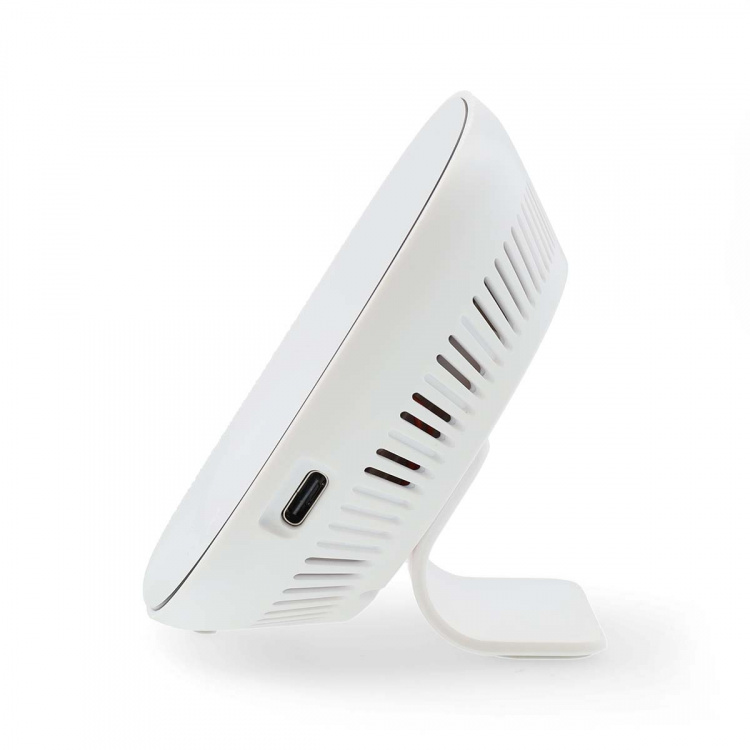 Nedis SmartLife luftkvalitetsmätare | Wi-Fi | Inkluderar display | Koldioxid (CO2) / Luftfuktighet / Temperatur | Android™ / IOS | Svart / Vit