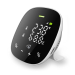 Nedis SmartLife luftkvalitetsmätare | Wi-Fi | Inkluderar display | Koldioxid (CO2) / Luftfuktighet / Temperatur | Android™ / IOS | Svart / Vit
