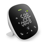Nedis SmartLife luftkvalitetsmätare | Wi-Fi | Inkluderar display | Koldioxid (CO2) / Luftfuktighet / Temperatur | Android™ / IOS | Svart / Vit
