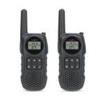 Nedis Walkie-talkie Set | 2 handenheter | Upp till 10 km | Frekvens kanaler: 8 | PTT / VOX | Upp till 3 timmar | Hörlursuttag | Svart