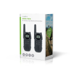 Nedis Walkie-talkie Set | 2 handenheter | Upp till 10 km | Frekvens kanaler: 8 | PTT / VOX | Upp till 3 timmar | Hörlursuttag | Svart
