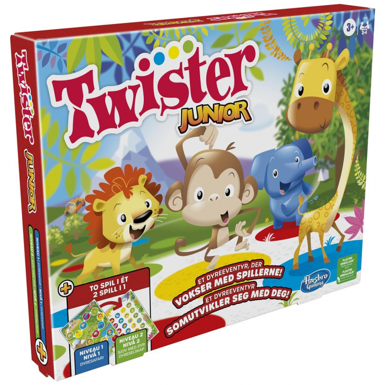 Hasbro Twister Junior 2 spel i 1 (DK/NO) Hasbro Twister Junior 2 spel i 1 (DK/NO)