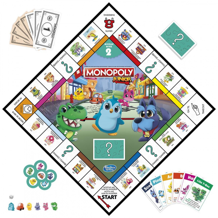 Hasbro Monopol Junior 2 spel i 1 (DK/NO) Hasbro Monopol Junior 2 spel i 1 (DK/NO)