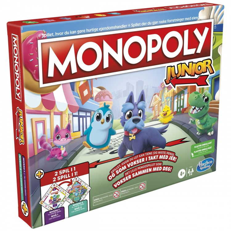 Hasbro Monopol Junior 2 spel i 1 (DK/NO) Hasbro Monopol Junior 2 spel i 1 (DK/NO)