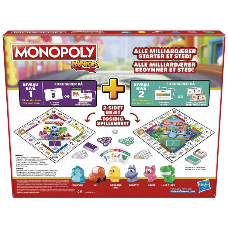 Hasbro Monopol Junior 2 spel i 1 (DK/NO) Hasbro Monopol Junior 2 spel i 1 (DK/NO)