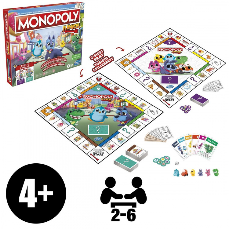 Hasbro Monopol Junior 2 spel i 1 (DK/NO) Hasbro Monopol Junior 2 spel i 1 (DK/NO)