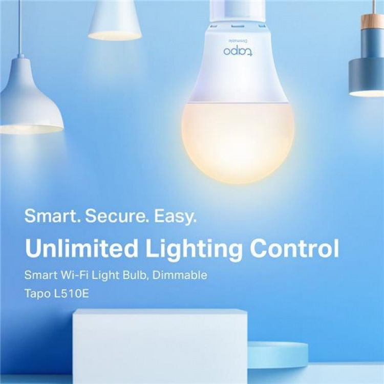 TP-Link Tapo Smart Wi-Fi glödlampa, dimbar, vit, E27 (2700K) /Tapo L510E v1