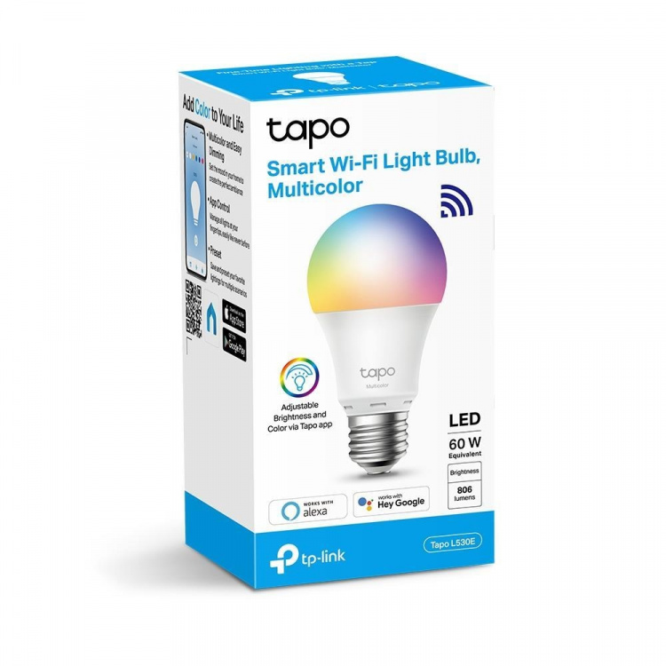 TP-Link Tapo Smart Wi-Fi glödlampa, flerfärgad, E27 /Tapo L530E