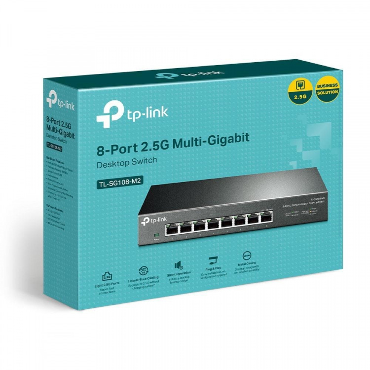 TP-Link 8-portars 2,5G Multi-Gigabit skrivbordsswitch TP-Link 8-portars 2,5G Multi-Gigabit skrivbordsswitch