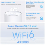 TP-Link Deco X50 Wi-Fi 6 AX3000 4G Gateway för nät i hela hemmet