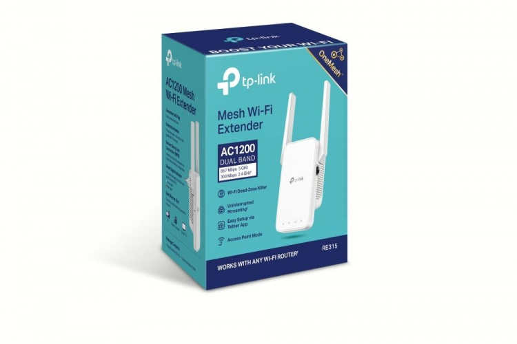 TP-Link AC1200 Mesh Wi-Fi räckviddsförlängare /RE315 TP-Link AC1200 Mesh Wi-Fi räckviddsförlängare /RE315