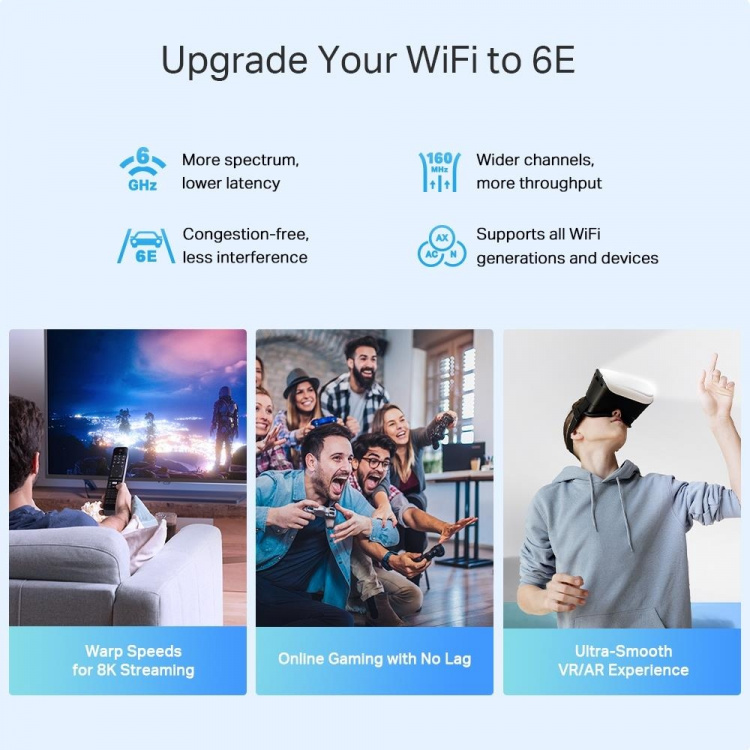 TP-Link Deco XE75 Pro (1-pack) Wi-Fi 6E AXE5400 Wi-Fi-system med nät för hela hemmet