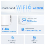 TP-Link Deco PX50 Wi-Fi 6 AX3000 + G1500 Powerline Mesh-system för hela hemmet (2-pack)
