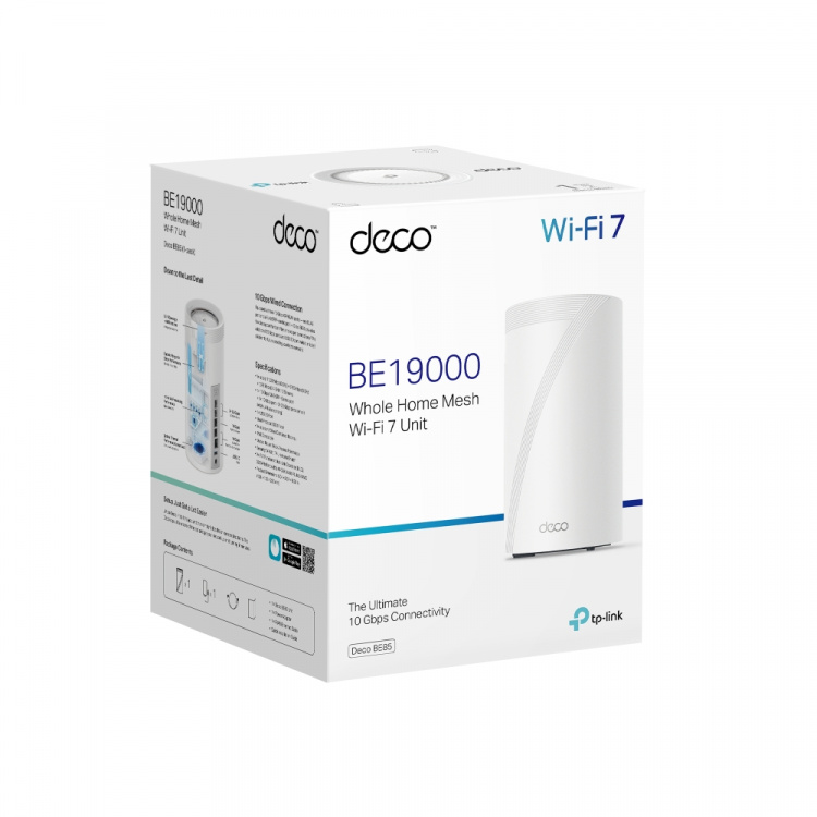 TP-Link Deco BE85 Wi-Fi 7 BE19000 Wi-Fi-system med nät för hela hemmet (1-pack)