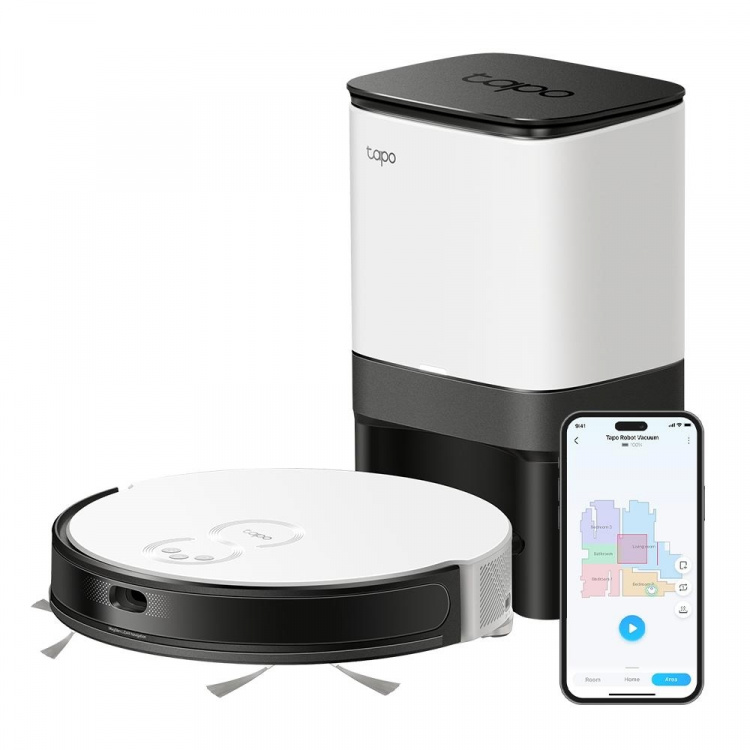 TP-Link Tapo MagSlim LiDAR-navigering Robotdammsugare och Mopp+ Smart Auto-Empty Dock /Tapo RV20 Mopp Plus