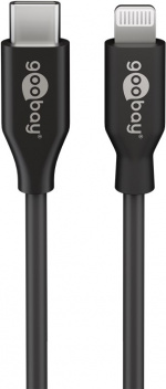 Goobay Lightning till USB-C™ laddnings- och synkroniseringskabel, 2 m, svart MFi-kabel för Apple iPhone/iPad