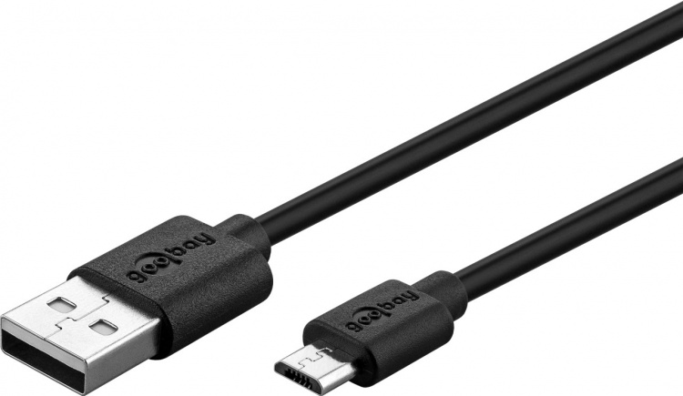 Goobay Micro-USB laddningssats (5 W) Strömförsörjning med Micro-USB-kabel 1 m (svart)