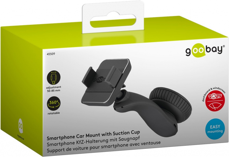 Goobay Smartphone bilfäste med sugkopp För enkel och säker fastsättning i fordonet Goobay Smartphone bilfäste med sugkopp För enkel och säker fastsättning i fordonet