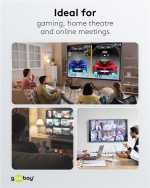 Goobay Manuell HDMI™-omkopplare 3 till 1 (4K @ 30 Hz) för att växla mellan 3x HDMI™-enheter som är anslutna till 1x HDMI™-skärm