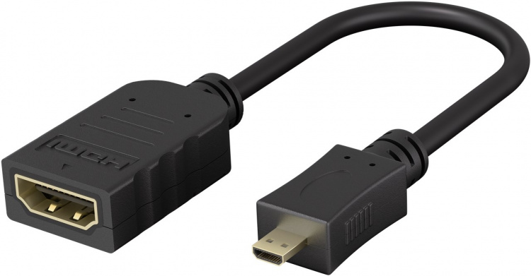 Goobay Micro HDMI™ / HDMI™-adapter, 4K/60Hz HDMI™-mikrokontakt (typ D) > HDMI™-uttag (typ A) Goobay Micro HDMI™ / HDMI™-adapter, 4K/60Hz HDMI™-mikrokontakt (typ D) > HDMI™-uttag (typ A)