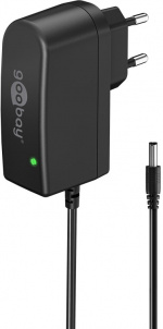 Goobay 12 V nätdel (12 W / 1,0 A) med centrumstift (han) 5,5 mm x 2,1 mm
