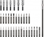 Goobay Precisionsskruvmejselsats med 37 delar verktygssats för all skruvning, montering och gör-det-själv-arbete