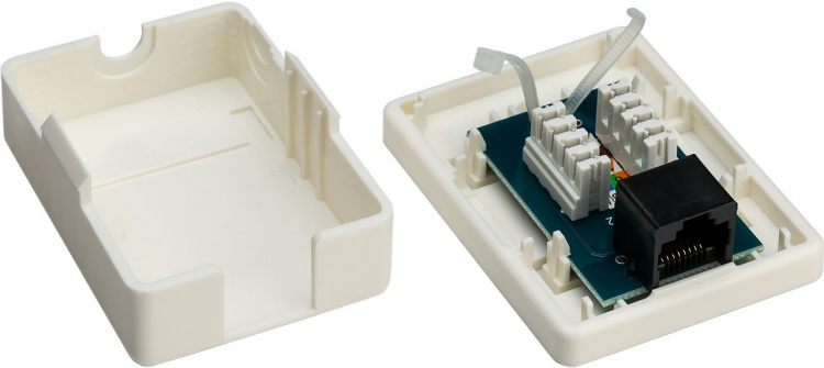 Goobay 1-port RJ45-kopplingsdosa, CAT 6, UTP, vit okapslad