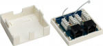 Goobay 2-port RJ45-kopplingsdosa, CAT 6, UTP, vit okapslad Goobay 2-port RJ45-kopplingsdosa, CAT 6, UTP, vit okapslad