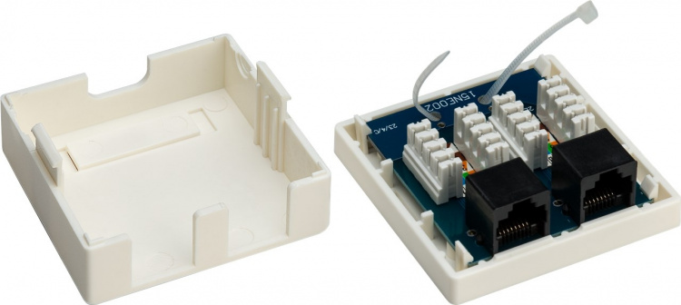 Goobay 2-port RJ45-kopplingsdosa, CAT 6, UTP, vit okapslad Goobay 2-port RJ45-kopplingsdosa, CAT 6, UTP, vit okapslad