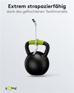 Goobay USB-C™ supersoft textilkabel med metallkontakter, 0,5 m, vit elegant och extra robust anslutningskabel för enheter med USB-C™-port