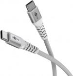 Goobay USB-C™ supersoft textilkabel med metallkontakter, 2 m, vit elegant och extra robust anslutningskabel för enheter med USB-C™-port Goobay USB-C™ supersoft textilkabel med metallkontakter, 2 m, vit elegant och extra robust anslutningskabel för enheter med USB-C™-port