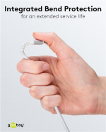 Goobay USB-C™ supersoft textilkabel med metallkontakter, 2 m, vit elegant och extra robust anslutningskabel för enheter med USB-C™-port Goobay USB-C™ supersoft textilkabel med metallkontakter, 2 m, vit elegant och extra robust anslutningskabel för enheter med USB-C™-port