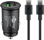 Goobay Dual USB snabbladdare för bil USB-C™ (27 W) laddningsadapter för bil med 1x USB-C™ och 1x USB-A, USB-C™-kabel, 1 m, svart Goobay Dual USB snabbladdare för bil USB-C™ (27 W) laddningsadapter för bil med 1x USB-C™ och 1x USB-A, USB-C™-kabel, 1 m, svart