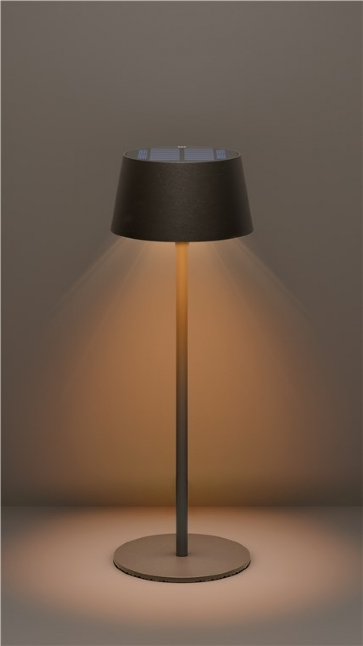 Goobay Trådlös LED-bordslampa med solcell, svart med touchkontroll, 150 lm, varmvit (3000 K), steglöst dimbar Goobay Trådlös LED-bordslampa med solcell, svart med touchkontroll, 150 lm, varmvit (3000 K), steglöst dimbar