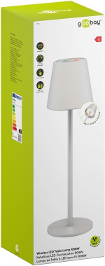 Goobay Trådlös LED-bordslampa RGBW, vit med touch-styrning, 150 lm, många RGB-ljusfärger och varmvitt (3000 K), steglöst dimbar